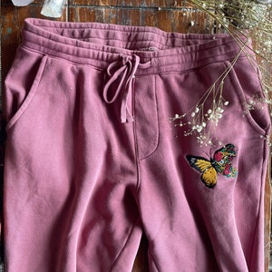 Butterfly Embroidery sweatpants high- quality