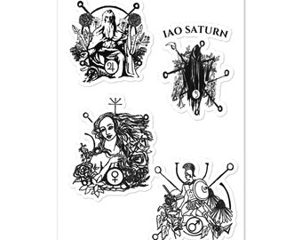 Astrology Planetary Seal Venus Jupiter Mars Saturn Sticker sheet
