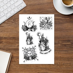 Alchemy Sun and Moon Mercury Hermes Sticker sheet