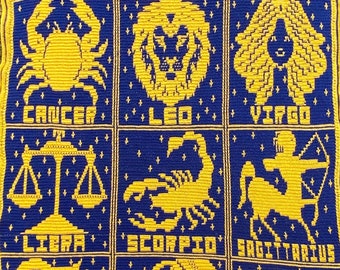 Tutti gli zodiaci - Modello di coperta a mosaico all&#39;uncinetto