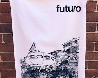 Futuro House - organic cotton teatowel
