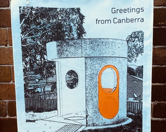 Canberra bus shelter - recycled cotton teatowel/Canberra/ACT/Australia