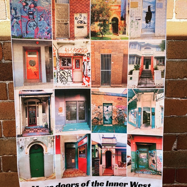 More doors of the Inner West - recycled cotton teatowel/Sydney/Australia