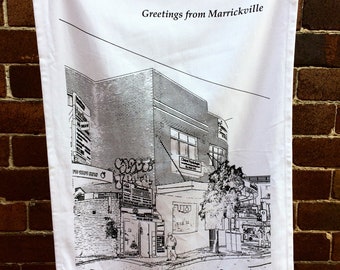 Marrickville Pork Roll Shop - organic cotton teatowel/Marrickville/Sydney/Australia