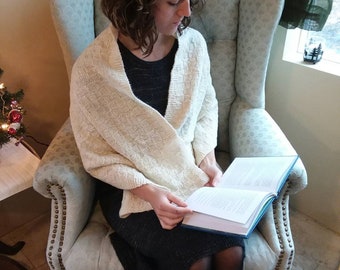 Handmade Wool Reversible Prayer, Reading, Comfort Shawl.