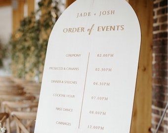 Order of the Day Wedding Sign, Wedding Timeline Sign, Wedding Signage, Acrylic Order of Events Sign, Wedding Order Of Service, Wedding Board