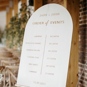 Order of the Day Wedding Sign, Wedding Timeline Sign, Wedding Signage, Acrylic Order of Events Sign, Wedding Order Of Service, Wedding Board