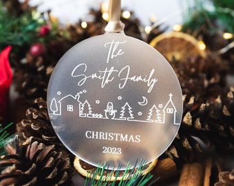 Family Christmas Ornament, Personalised Ornament, Personalised Christmas Tree Bauble for Family, Christmas 2023, Christmas Tree Decorations