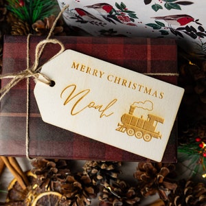 Etichetta regalo di Natale personalizzata, regalo di Natale per bambini, etichette con nome in legno, etichetta regalo di Natale, confezione regalo, decorazione natalizia rustica