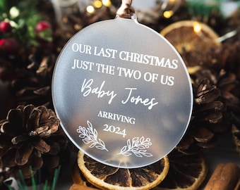 Baby Christmas Bauble, Personalised Christmas Gift, Personalised Bauble, Gift for Wife, Gift for Husband, Pregnancy Gift, Baby Bauble