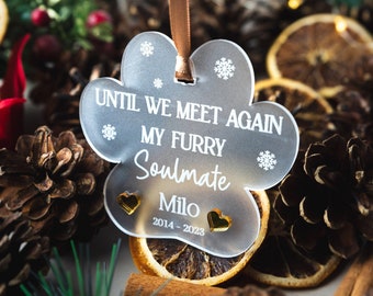 Personalised Dog Cat Memorial, Pet Loss Gift, In Memory Christmas Bauble, Pet Remembrance, Dog Memorial, Pet Lover Gift, Custom Pet Ornament