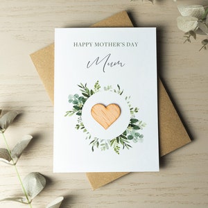Gepersonaliseerde Moederdagkaart, fijne Moederdag, kaart voor moeder, eiken goud zilver roségouden bedel, cadeau voor moeder, bloemenkaart, aandenkenkaart