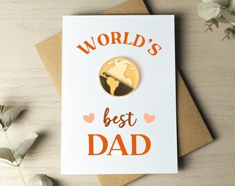 Father's Day Card, Happy Father's Day, World's Best Dad, Gift for Partner, Husband, Dad, Grandad, Card for Him, Keepsake Charm, Dad Present