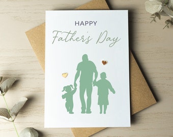 Father's Day Card, Happy Father's Day, Father of Girls, Gift for Partner, Husband, Dad, Card for Him, Keepsake Charm, Girl Dad, Cute Card