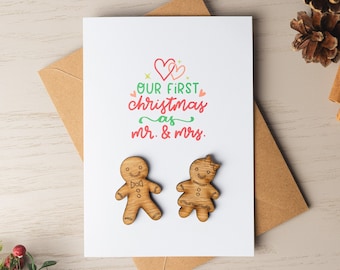 First Christmas As Mr & Mrs, Christmas Gift for Husband Wife, Newlywed Gift, Christmas Gift for Him Her, First Christmas Married, Cute Card