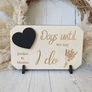 Personalised Wedding Countdown, Days Until We Say I Do, Gift For Couple, Engagement Gift, Days Weeks Until We Become, Wedding Chalkboard