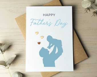 Father's Day Card, Happy Father's Day, First Father's Day, Gift for Partner, Husband, Dad, Card for Him, Keepsake Charm, Cute Dad Card