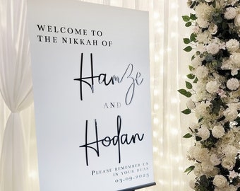 Muslim Wedding, Nikkah Sign, Islamic Welcome Sign, Acrylic Sign, Modern Welcome Sign, Wedding Entry Sign, Wedding Welcome Sign, A1 A2 A3 XL