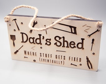 Personalised Wooden Sign, Father's Day, Dad's Shed, BBQ, Fathers Day Gift, Man Cave Décor, Funny Present For Him, Gift For Him, Gift for Dad