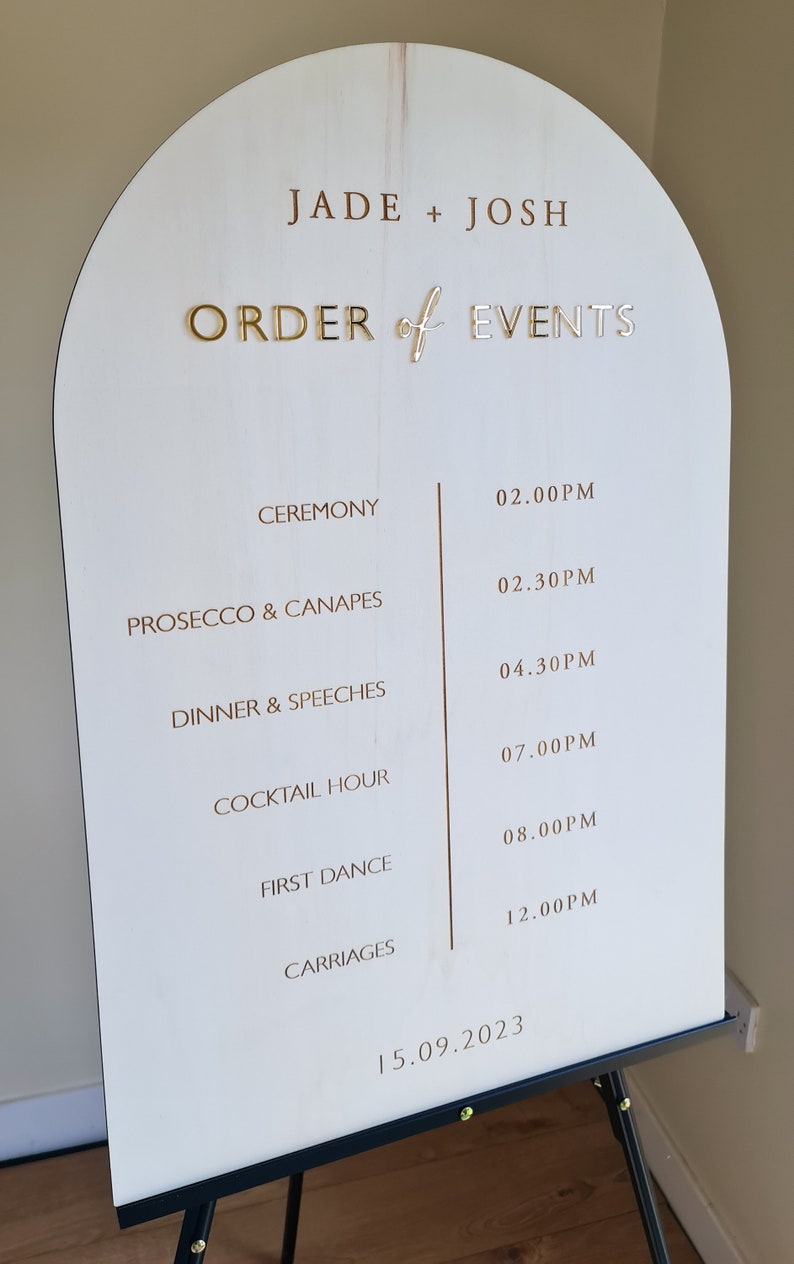 Order of the Day Wedding Sign, Wedding Timeline Sign, Wedding Signage, Acrylic Order of Events Sign, Wedding Order Of Service, Wedding Board