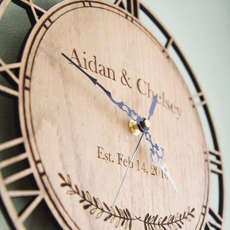 Personalised Wedding Date Clock wedding Gift Birthday Gift Etsy