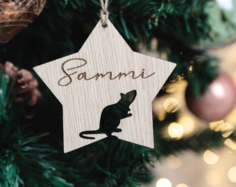 Personalised Rat Christmas Bauble | Rat Lover Gift | Rat Mum | Rat Dad | Christmas Tree Decoration | Stocking Filler | Secret Santa Gift