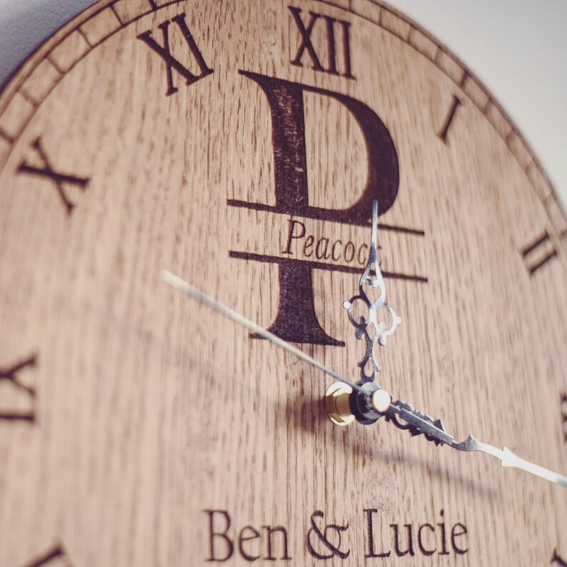 Wedding Gift, Birthday Gift, Anniversary Gift Personalised Wedding Anniversary Date Monogram Clock