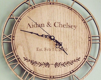 Personalised Wedding Date Clock (Wedding Gift, Birthday Gift, Anniversary Gift)