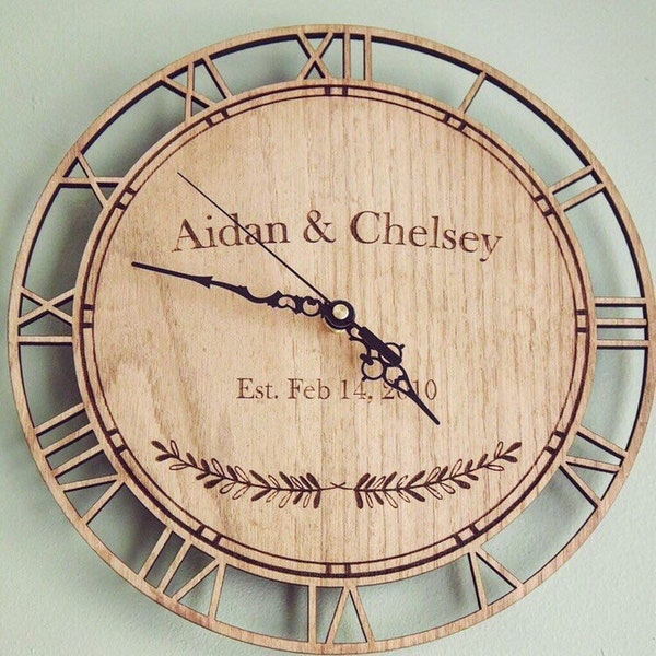 Personalised Wedding Date Clock (Wedding Gift, Birthday Gift, Anniversary Gift)