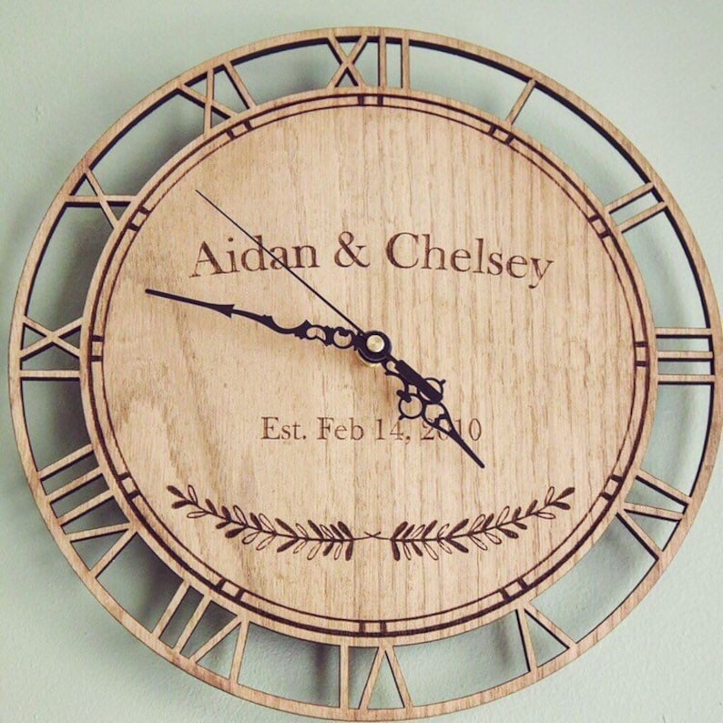 Personalised Wedding Date Clock Wedding Gift Birthday Gift image 1