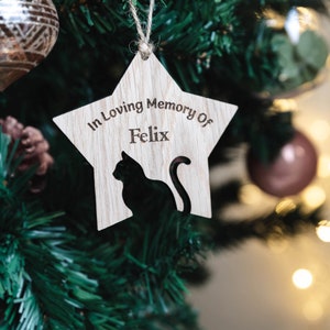 In Loving Memory Personalised Cat Bauble | Remembrance Bauble | Cat Christmas Decoration | Cat Remembrance | Personalised Christmas Keepsake