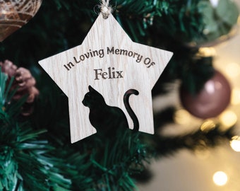 In Loving Memory Personalised Cat Bauble | Remembrance Bauble | Cat Christmas Decoration | Cat Remembrance | Personalised Christmas Keepsake