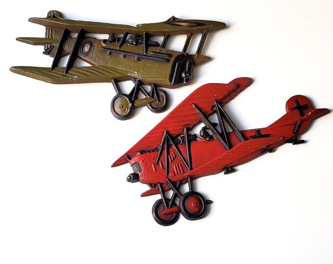 Sexton 1976 Cast Metal Airplane Wall Hangings Set Etsy