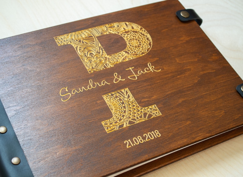 Custom Guest Book Wedding Guest Book Mandala Mothers Day Gift Wedding Scrapbook Guest Book Rustic Guest Book Monogram Guest Book