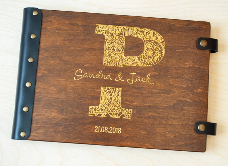 Custom Guest Book Wedding Guest Book Mandala Mothers Day Gift Wedding Scrapbook Guest Book Rustic Guest Book Monogram Guest Book