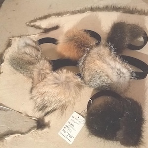 Earmuffs real fur pelt hide trap native american craft hat coat
