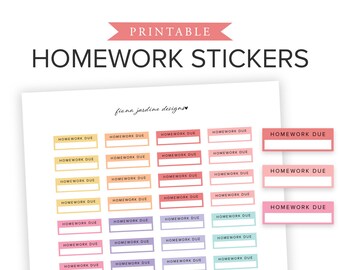 student homework diary Homework Printable Planner Stickers, Daily Study Reminder for College & Student Planners, Functional and Reminder School Planner Stickers