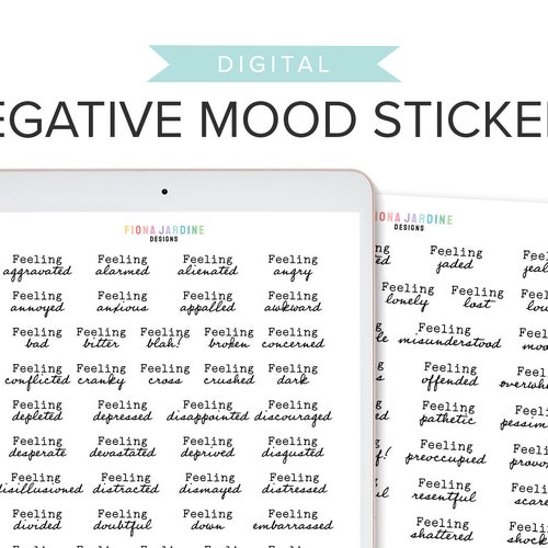 Mood Tracker Stickers for Goodnotes Planner Digital Bullet Etsy