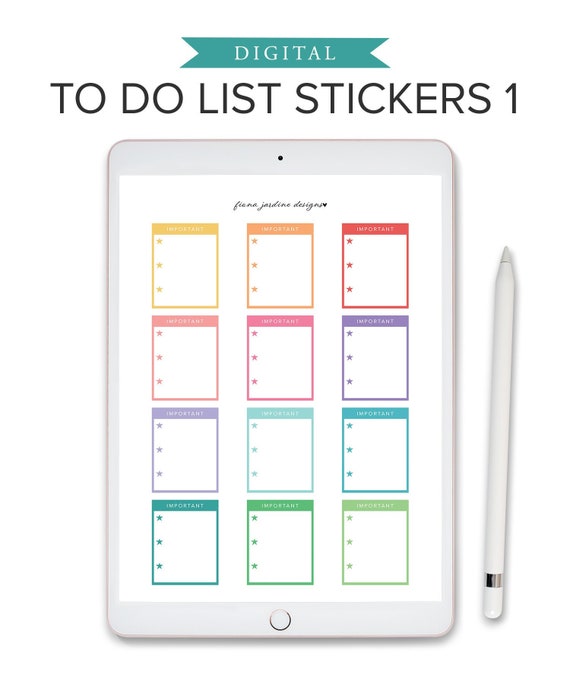 Digital Planner to Do List Stickers for Important Tasks Etsy