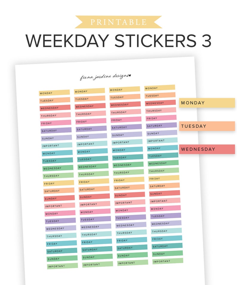 Times of the 7 days Printable Planner Stickers, Lower Rainbow Coloration Weekday Stickers for Day by day Planner, Bullet Magazines Travellers Notebooks picture about Days of the Week Printable named Times of the 7 days Printable Planner Stickers, Lower Rainbow Shade Weekday Stickers for Everyday Planner, Bullet Magazines Vacationers Notebooks