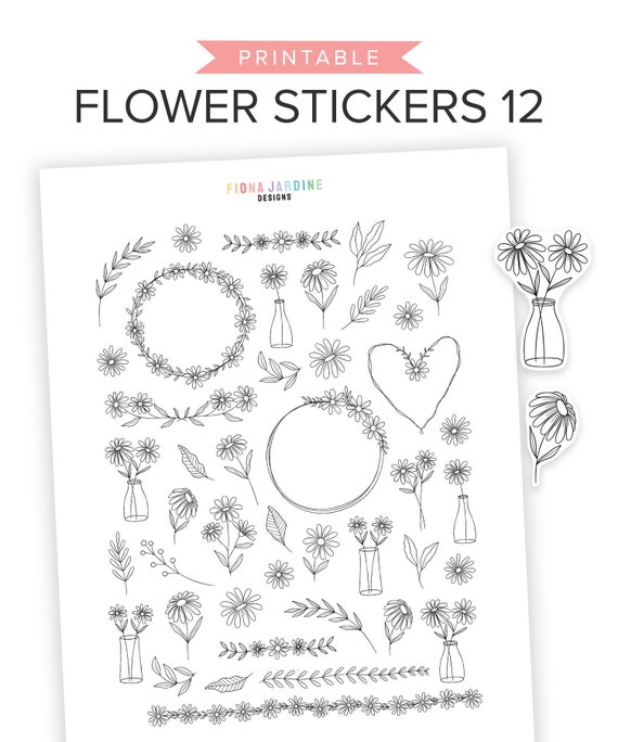 daisy printable planner stickers daily planner flower etsy india