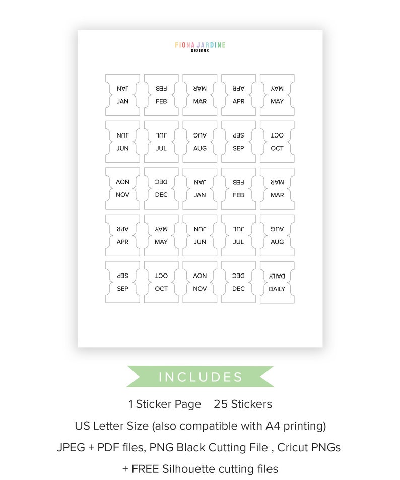 Small monthly printable planner tabs for daily planners etsy