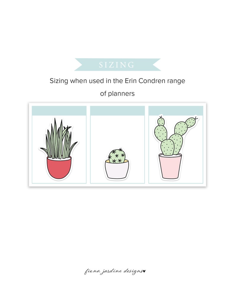 printable bullet journal cactus stickers plant and nature etsy