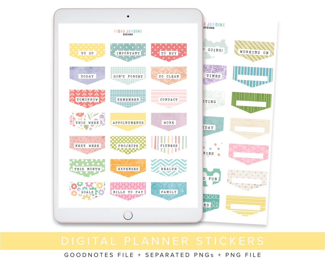 Large Flag Digital Planner Stickers, to Do List Organization Digital ...