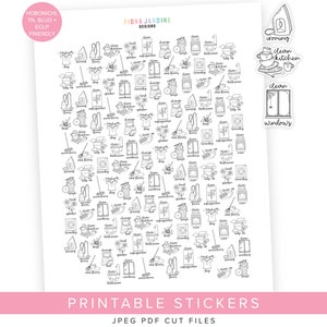 Printable Journaling Sticker Kit Seasons Creepings Journal Stickers  Decorative Planner Kit Silhouette Cutfiles Cricut Png 