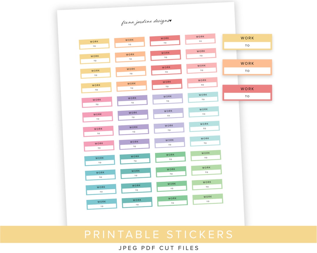 Printable Work Planner Stickers for Daily Planner, Printable Planner ...