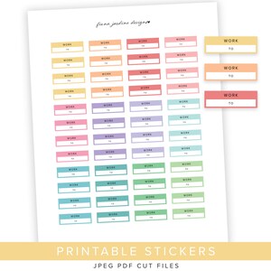 Printable Work Planner Stickers for Daily Planner, Printable Planner ...