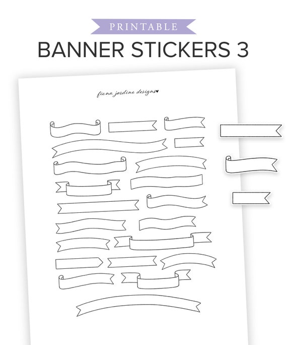 Printable Bullet Journal Stickers For Titles Headers Hand Etsy