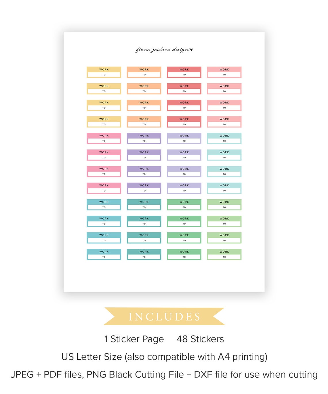 Printable Work Planner Stickers for Daily Planner Printable - Etsy