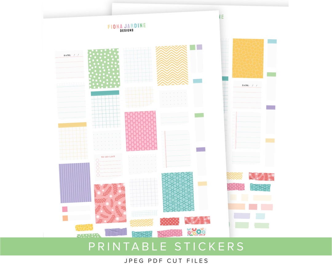 Notebook Printable Planner Stickers, Paper Washi Tape Printable Bullet ...
